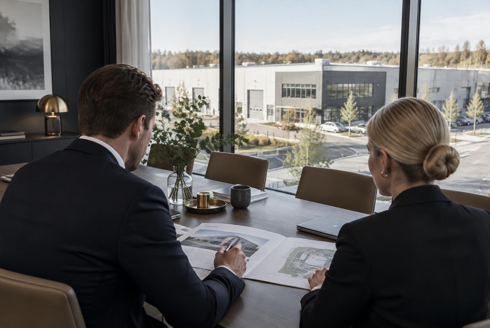 Handslag över ett påskrivet kontrakt vid ett fastighetsförvärv